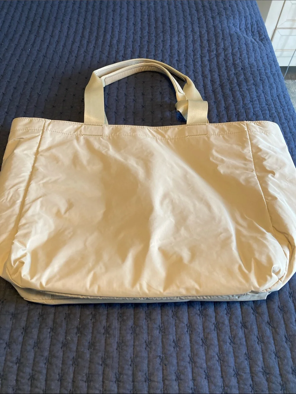 Athleta All About Tote Bag. Cream EUC. Note light stains at bottom